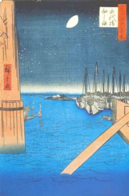Utagawa Hiroshige "Moored Boats in the Evening"